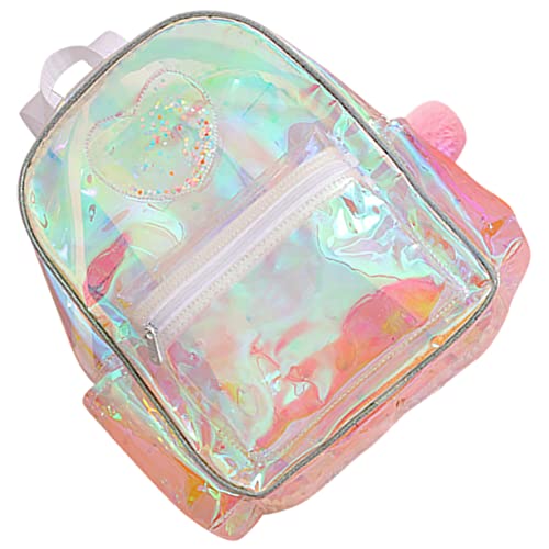 NIYANGLE Transparenter Rucksack Für Damen Durchsichtige Tasche Mit Herzmuster Kleiner Rucksack Für Konzert Und Stadion Leicht Zu Reinigen Platz Für Bücher Federmäppchen Und Andere Alltagsge von NIYANGLE