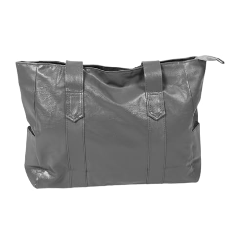 NIYANGLE Trendige Einkaufstaschen Arbeitstaschen Laptoptasche Große Reißverschlussbeutel Faux Geldbeutel Frauen Handtaschen Gefälschte Lederumhängetasche Zipper -reisezucht Grau Pu von NIYANGLE