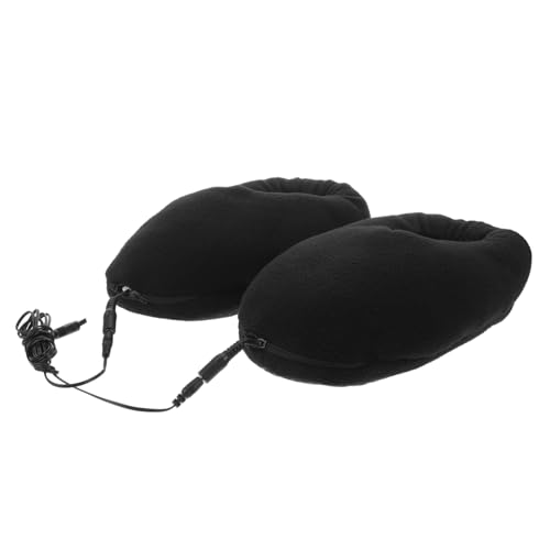 NIYANGLE USB Beheizbare Hausschuhe Elektrisch Wiederverwendbar Atmungsaktiv mit Weichem Plüsch Fußwärmer für Winter Geeignet für Büro Zuhause Schutz gegen Kälte Schwarz Waschbar von NIYANGLE