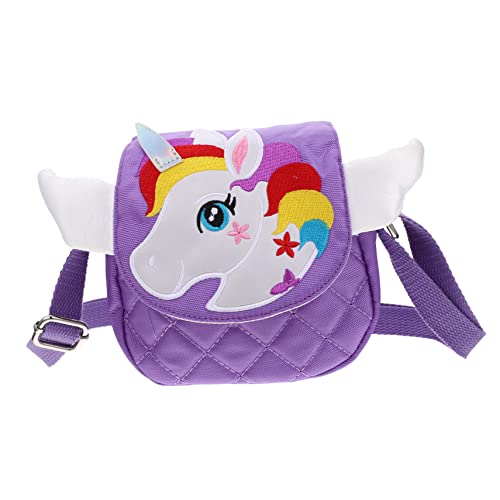 NIYANGLE Einhorn Form Umhängetasche Für Mädchen Junge Mädchen Casual Schultertasche Mit Reißverschluss Für Habseligkeiten Und Kleinigkeiten Robust Und Langlebig von NIYANGLE