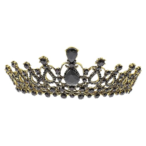 NIYANGLE Vintage Barock Tiara Damen Kopfschmuck Wasserfall Haarschmuck Braut Hochzeit Party von NIYANGLE
