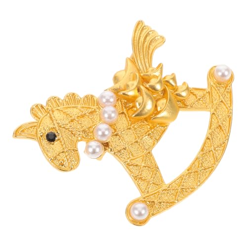 NIYANGLE Vintage Brosche modische Kragennadel Anstecknadel mit Pferd Brosche Pin für Frauen Schalnadel Anzug Herrenbrosche Dekorative Pferdestift Zinklegierung Golden von NIYANGLE