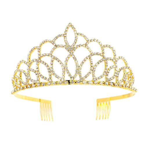 NIYANGLE Krone Strass Stirnband Kamm Pin Für Hochzeit Braut Party Damen Stilvoller Kopf Schmuck Strasssteinen von NIYANGLE