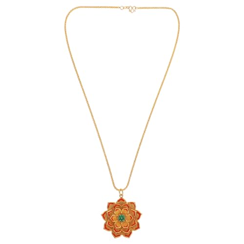 NIYANGLE Vintage Lotus Anhänger Halskette für Frauen Emaille Blume Anhänger Emaille Schmuck Geburtstag Valentinstag Schmuck für Frauen Frau Mutter Schwester Tochter von NIYANGLE