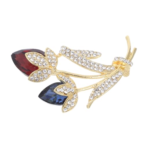 NIYANGLE Vintage Stil Glitzer Blumenbrosche Damen Anstecknadel Elegantes Design mit Strass Schmuck für Kleidung Hochzeit Party Büro Accessoire von NIYANGLE