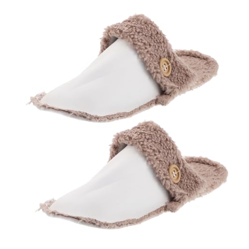 NIYANGLE Warme Abnehmbare Schuh Einlagen mit Weichem Plüschfutter für Hausschuhe Clogs und Sandalen Rutschfest für Damen Winterschuhe Innen und Außenbereich Kaffee Farbe von NIYANGLE