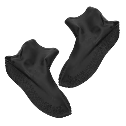 NIYANGLE Wasserdichte Rutschfeste Elastische Überschuhe für Kurze Schutzschuhe Wiederverwendbare Faltbare Regen Schneeschuhüberzieher in Schwarz von NIYANGLE
