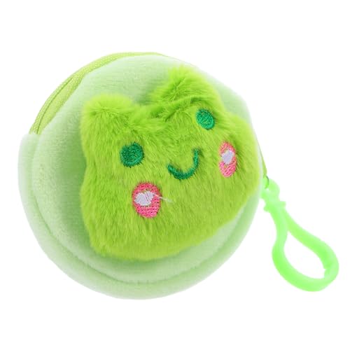 NIYANGLE Weiches Multifunktionales Plüsch Earphone Täschchen Kleines Frosch Münzportemonnaie für Mädchen Süßes Wallet mit Lustigem Cartoon Design für Schlüssel Münzen und Kopfhörer von NIYANGLE