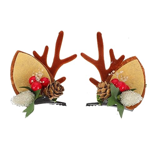 NIYANGLE Weihnachtliche Haarklammern Zarte Hirschgeweih Haarspangen für Mädchen Festlicher Haarschmuck Sicherer Schonend Geeignet für Party Hochzeit und Alltag von NIYANGLE