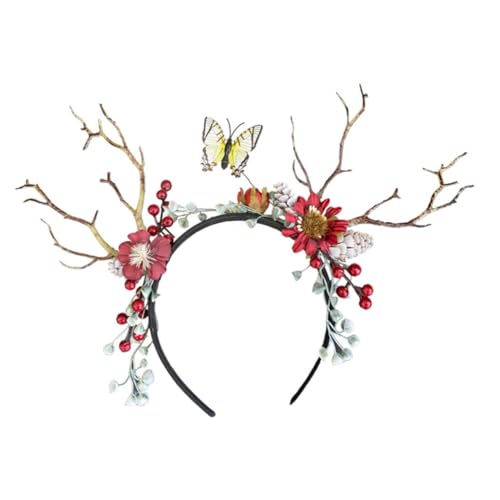 NIYANGLE Weihnachtliches Rentier Geweih Haarreif Leicht und Komfortabel Festlicher Haarschmuck für Mädchen Party Kostüm Accessoire für Winter Feier von NIYANGLE