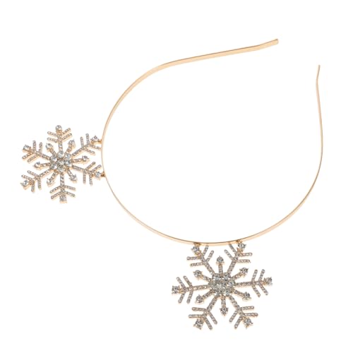 NIYANGLE Weihnachtliches Stirnband mit Strasssteinen für Damen Festliches Haaraccessoire für Weihnachtsfeiern Neujahr und Kostümpartys Stilvolles Design mit Schneeflocken Bequem und von NIYANGLE