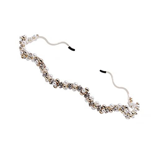 NIYANGLE Wellenförmiges Perlen-stirnband Mit Strass Für Hochzeiten Geburtstagsfeiern Und Weihnachten Haaraccessoires Für Damen Leicht Und Komfortabel von NIYANGLE