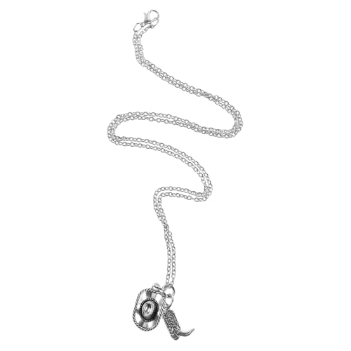 NIYANGLE Western Cowboyhut und Stiefel Anhänger Halskette Verstellbares Schmuckstück aus Feiner Legierung Modisches für Damen und Herren Dekoratives Accessoire für Party und Alltag von NIYANGLE