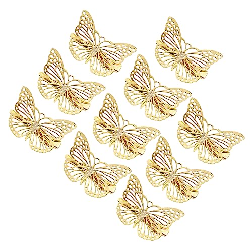 NIYANGLE Zarte Haarnadeln 10 Stück Goldene Haarklammern Für Mädchen Hohl Schmetterlingsmotiv Eleganter Kopfschmuck Für Hochzeiten Partys Festlichkeiten Rutschfeste Haarspangen Für von NIYANGLE