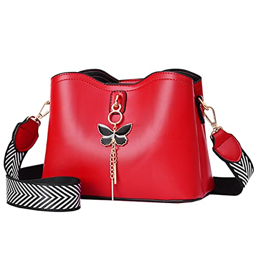 NIYUTA® Damen handtaschen mode trend Bogenknoten Schultertaschen PU leder Shopper Umhängetaschen rot von NIYUTA