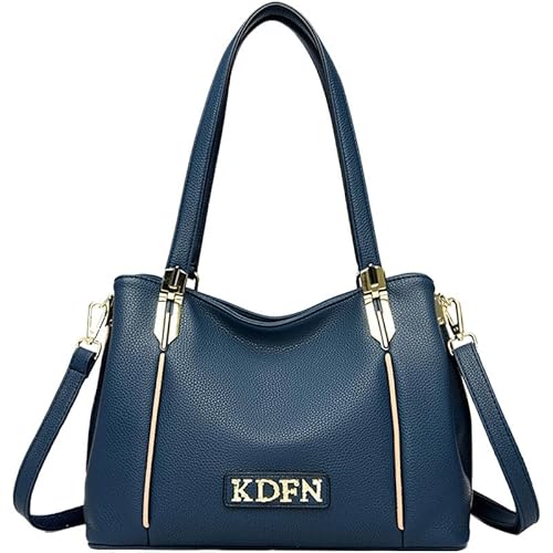 NIYUTA Damen Handtasche Große Leder Damenhandtasche Mode Umhängetaschen Designer Schultertasche Hobo Tasche Blau von NIYUTA