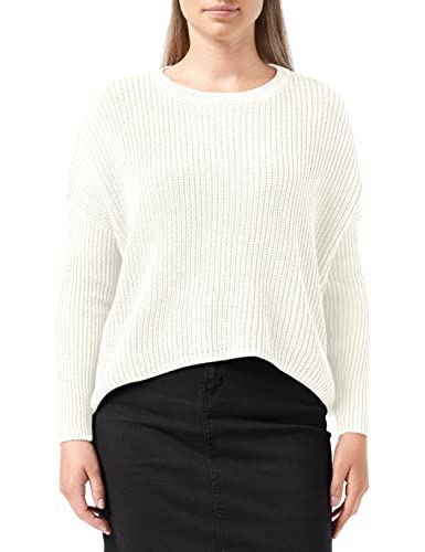NIZZIN Damen Pullover Fenna 6F0629, Einfarbig, Gr. Large, Weiß (White 11-4300) von NIZZIN