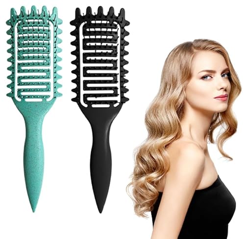 Lockige Haarbürste, Bounce Curl-Bürste, Lockendefinierungsbürste, Definieren Sie Styling-Bürste für weiche Borsten, Entwirrungskamm für Damen, Herren, Mädchen (2 Stück) von NIhtian
