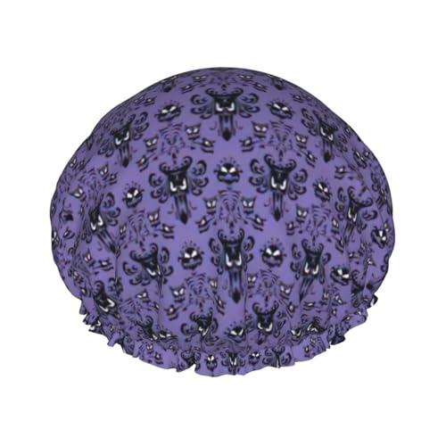 Haunted Mansion Print Soft Shower Cap for Women Men Reusable Hat Lightweight Hat and Bath Hair Cap von NImongt