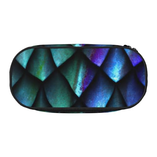 NImongt 3D Magical Dragon Scales Pattern Print Stylish Pencil Bag Pen Case School Supplies Makeup Storage Travel Office Class Use, Schwarz , Einheitsgröße, Taschen-Organizer von NImongt