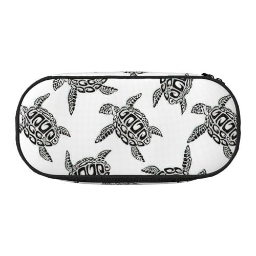 NImongt Federmäppchen, Motiv: Meeresschildkröten, für Schule, Make-up, Reisen, Büro, Unterricht, Schwarz , Einheitsgröße, Taschen-Organizer von NImongt