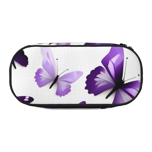 NImongt Federmäppchen mit Schmetterlings-Aufdruck, für Schule, Make-up, Reisen, Büro, Klasse, Weiß / Violett, Schwarz , Einheitsgröße, Taschen-Organizer NImongt Federmäppchen mit Schmetterlings-Aufdruck, für Schule, Make-up, Reisen, Büro, Klasse, Weiß / Violett, Schwarz , Einheitsgröße, Taschen-Organizer von NImongt