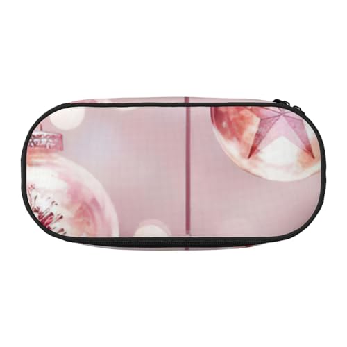 NImongt Federmäppchen mit weihnachtlichem Ball-Druck, für Schule, Make-up, Reisen, Büro, Klasse, Rosa, Schwarz , Einheitsgröße, Taschen-Organizer NImongt Federmäppchen mit weihnachtlichem Ball-Druck, für Schule, Make-up, Reisen, Büro, Klasse, Rosa, Schwarz , Einheitsgröße, Taschen-Organizer von NImongt