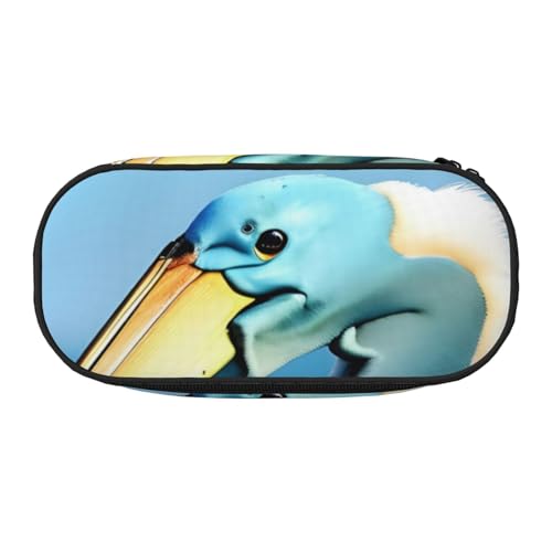 NImongt Pelikanisches Federmäppchen, Motiv: blauer Meereshimmel, für Schule, Make-up, Reisen, Büro, Unterricht, Schwarz , Einheitsgröße, Taschen-Organizer von NImongt