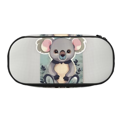 NImongt Schönes Federmäppchen mit Koala-Druck, für Schule, Make-up, Reisen, Büro, Klasse, Schwarz , Einheitsgröße, Taschen-Organizer von NImongt