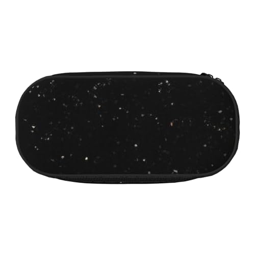 NImongt Schwarzes Federmäppchen mit Glitzer-Druck, für Schule, Make-up, Reisen, Büro, Klasse, Schwarz , Einheitsgröße, Taschen-Organizer von NImongt