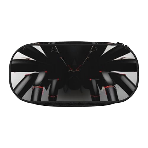 NImongt Schwarzes Federmäppchen mit Spinnen-Druck, für Schule, Make-up, Reisen, Büro, Klasse, Schwarz , Einheitsgröße, Taschen-Organizer von NImongt