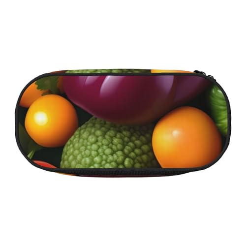 NImongt Stilvolles Federmäppchen mit Gemüse- und Obst-Aufdruck, für Schule, Make-up, Reisen, Büro, Klasse, Schwarz , Einheitsgröße, Taschen-Organizer NImongt Stilvolles Federmäppchen mit Gemüse- und Obst-Aufdruck, für Schule, Make-up, Reisen, Büro, Klasse, Schwarz , Einheitsgröße, Taschen-Organizer von NImongt