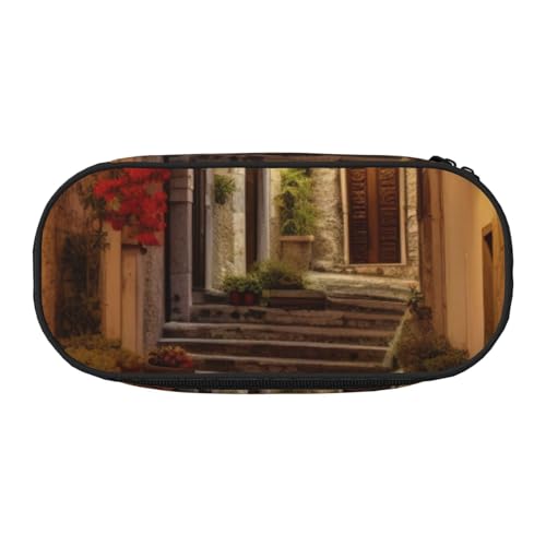 NImongt Stilvolles Federmäppchen mit italienischem Altstraßen-Druck, für Schule, Make-up, Reisen, Büro, Unterricht, Schwarz , Einheitsgröße, Taschen-Organizer NImongt Stilvolles Federmäppchen mit italienischem Altstraßen-Druck, für Schule, Make-up, Reisen, Büro, Unterricht, Schwarz , Einheitsgröße, Taschen-Organizer von NImongt