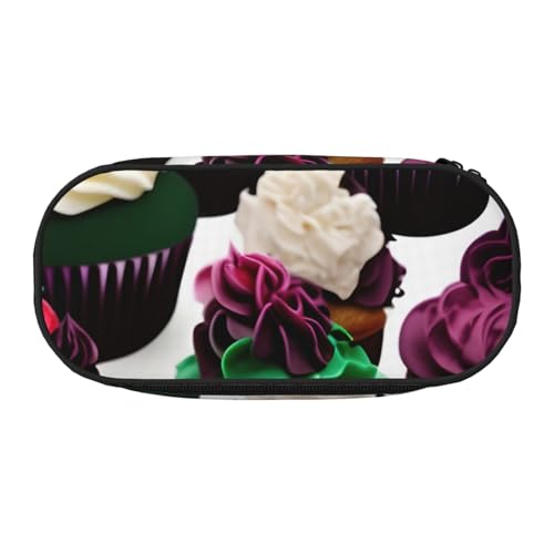 NImongt Stylisches Federmäppchen mit Cupcake-Aufdruck, für Schule, Make-up, Reisen, Büro, Unterricht, Schwarz , Einheitsgröße, Taschen-Organizer NImongt Stylisches Federmäppchen mit Cupcake-Aufdruck, für Schule, Make-up, Reisen, Büro, Unterricht, Schwarz , Einheitsgröße, Taschen-Organizer von NImongt