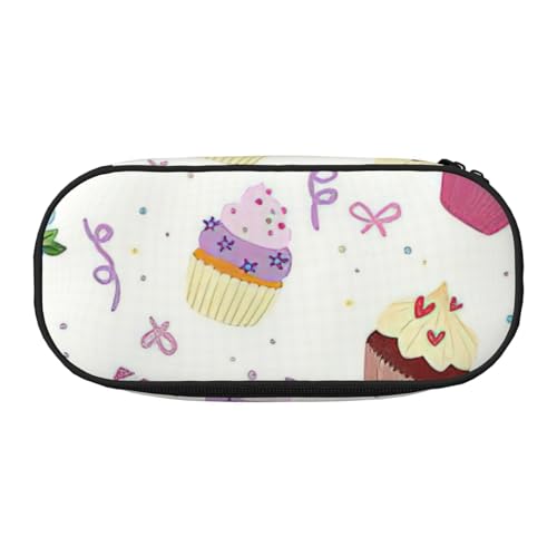 NImongt Stylisches Federmäppchen mit Cupcake-Aufdruck, für Schule, Make-up, Reisen, Büro, Unterricht, Schwarz , Einheitsgröße, Taschen-Organizer NImongt Stylisches Federmäppchen mit Cupcake-Aufdruck, für Schule, Make-up, Reisen, Büro, Unterricht, Schwarz , Einheitsgröße, Taschen-Organizer von NImongt