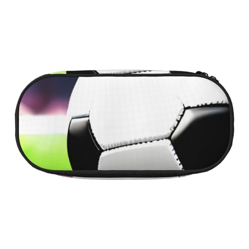 NImongt Stylisches Federmäppchen mit Fußball-Motiv, für Schule, Make-up, Reisen, Büro, Unterricht, Schwarz , Einheitsgröße, Taschen-Organizer von NImongt