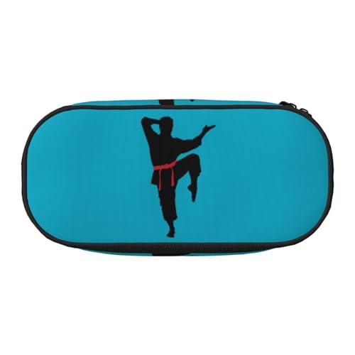 NImongt Stylisches Federmäppchen mit Karate-Motiv, für Schule, Make-up, Reisen, Büro, Klasse, Schwarz , Einheitsgröße, Taschen-Organizer von NImongt