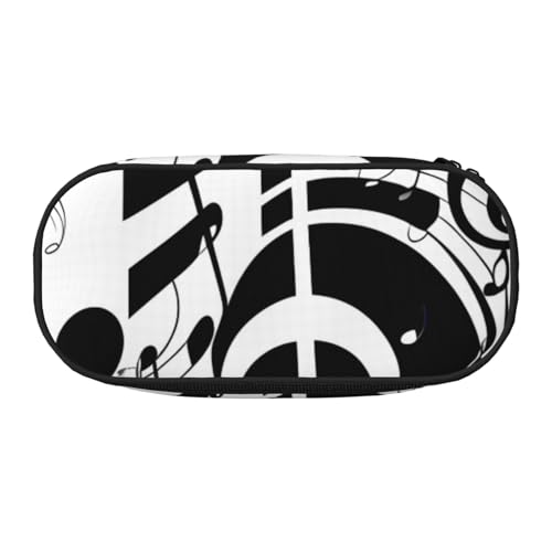 NImongt Stylisches Federmäppchen mit Musiknoten-Aufdruck, für Schule, Make-up, Reisen, Büro, Klasse, Schwarz , Einheitsgröße, Taschen-Organizer NImongt Stylisches Federmäppchen mit Musiknoten-Aufdruck, für Schule, Make-up, Reisen, Büro, Klasse, Schwarz , Einheitsgröße, Taschen-Organizer von NImongt