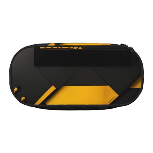 NImongt Stylisches Federmäppchen mit Senfgelb und Schwarz, für Schule, Make-up, Reisen, Büro, Unterricht, Schwarz , Einheitsgröße, Taschen-Organizer von NImongt