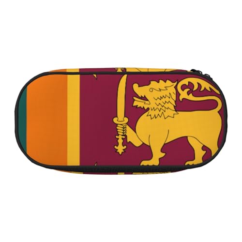 NImongt Stylisches Federmäppchen mit Sri Lanka-Flagge, für Schule, Make-up, Reisen, Büro, Unterricht, Schwarz , Einheitsgröße, Taschen-Organizer von NImongt