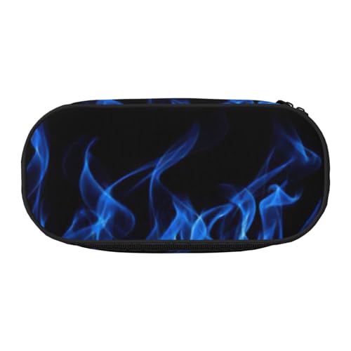 NImongt Stylisches Federmäppchen mit blauem Flammendruck, für Schule, Make-up, Reisen, Büro, Unterricht, Schwarz , Einheitsgröße, Taschen-Organizer NImongt Stylisches Federmäppchen mit blauem Flammendruck, für Schule, Make-up, Reisen, Büro, Unterricht, Schwarz , Einheitsgröße, Taschen-Organizer von NImongt