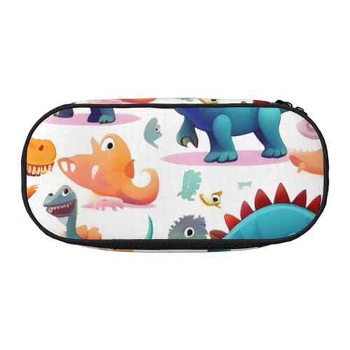 NImongt Viele bunte Cartoon-Dinosaurier-Drucke, stilvolles Federmäppchen, Federmäppchen, Schulbedarf, Make-up, Aufbewahrung, Reisen, Büro, Unterricht, Schwarz , Einheitsgröße, Taschen-Organizer von NImongt