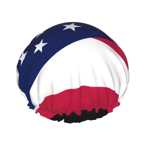 Ohio State Flag Print Weiche Duschhaube für Damen und Herren, wiederverwendbarer Hut, leichter Hut und Badehaarkappe von NImongt