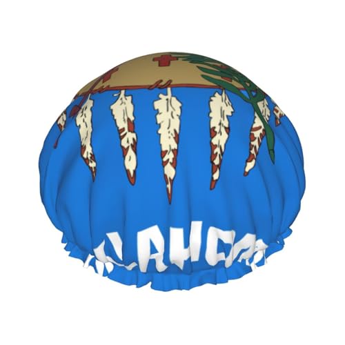 Oklahoma State Flag Print Weiche Duschhaube für Damen und Herren, wiederverwendbarer Hut, leichter Hut und Badehaarkappe von NImongt