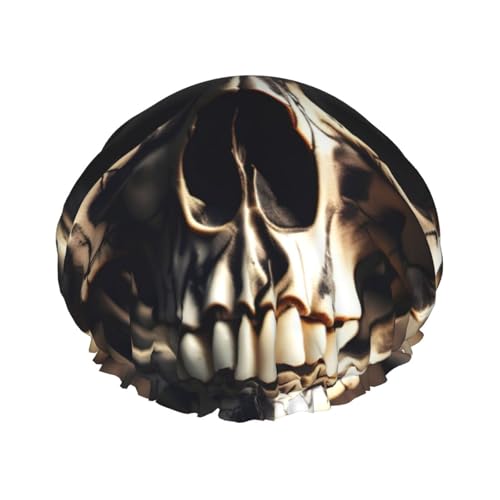 Skull Rock Roll Skelett Knochen Druck Weiche Duschhaube für Damen Herren Wiederverwendbare Mütze Leichte Mütze und Badehaarkappe von NImongt