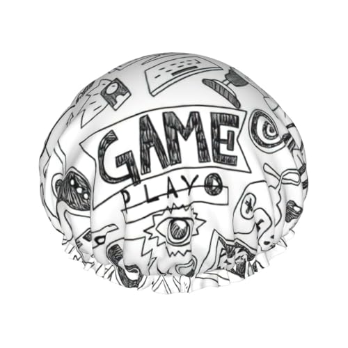 Videospiel Jungen Druck Weiche Duschhaube für Frauen Männer Wiederverwendbare Mütze Leichte Mütze und Badehaarkappe von NImongt