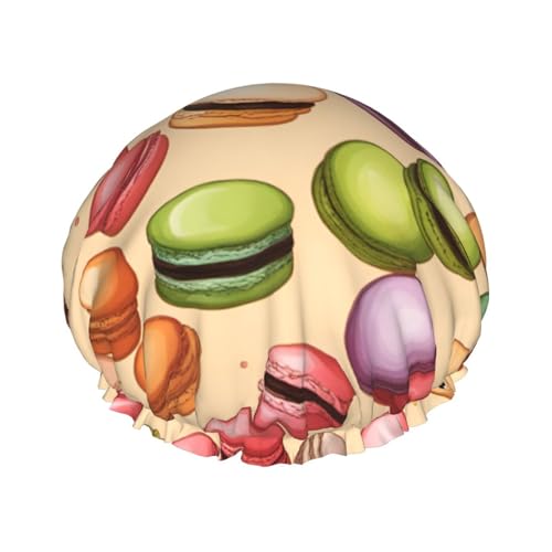Weiche Duschhaube mit Macaron-Keksgeschmack, für Damen und Herren, wiederverwendbarer Hut, leichter Hut und Badehaarkappe von NImongt