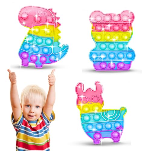 3 Packs Popit Fidget Toy, Pop It Bubble Sensory Fidget Toy, Bubble Popet Antistress Spielzeug, Anti Stress Spielzeug für Kinder und Erwachsene Sensorik von NJCXOLA