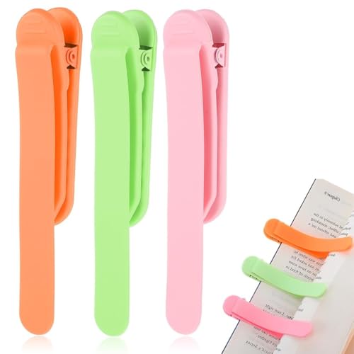 3 Stück Silikon-Lesezeichen,Automatisch Blätternde Lesezeichen,Intelligente Lesezeichen-Clips, Lesezeichen Für Lesebegeisterte, Lustige Lesezeichen Für Kinder von NJCXOLA