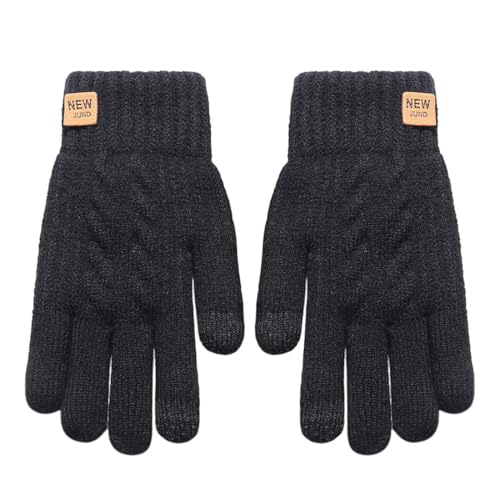 Handschuhe Herren,Touchscreen Winterhandschuhe,Wollhandschuhe Thermohandschuhe Outdoor Winter Geschenke,Warme Thermo Fleece Strickhandschuhe,für Outdoor Sport Laufen Radfahren Freizeit von NJCXOLA